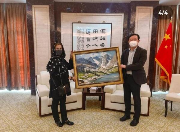 عکس ، ملاقات سفیر چین با خانم هنرمند ایرانی